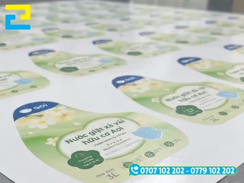 In tem nhãn nước giặt tại In Ấn 2H sắc nét, màu chuẩn