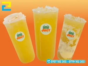 Tem nhãn nhữa sữa PVC bám chắc trên ly nhựa