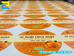 In Ấn 2H chuyên in tem nhãn ô mai giá rẻ, chuyên nghiệp