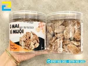 In tem nhãn ô mai trên decal trong PVC chịu ẩm tốt, ôm sát bề mặt hủ ô mai