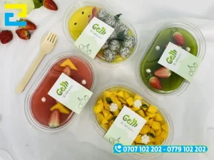 In tem nhãn rau câu với hình ảnh, màu sắc nổi bật, thu hút