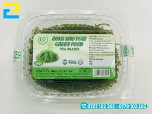 In tem nhãn rong nho chuyên nghiệp giúp rong nho tăng giá trị thương mại cho sản phẩm