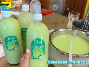 Kích thước in tem nhãn rượu cốm phụ thuộc vào dung tích chai