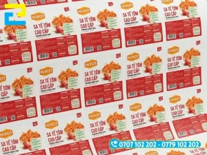 In Ấn 2H nhận in tem nhãn sa tế sắc nét, rõ màu trên nhiều vật liệu