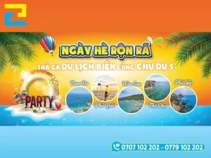 Mẫu mã và thiết kế backdrop, background du lịch rõ ràng, mạng đậm phong cách màu hè