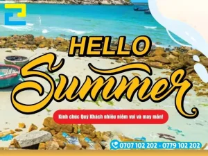 Background du lịch Hello Summer