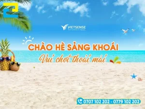 Background du lịch biển màu sắc đơn giản, tươi mát