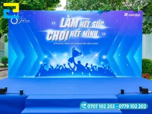 Background công ty tông màu xanh dương chủ đạo cùng hiệu ứng tia sáng lan tỏa tạo nguồn năng lượng tích cực