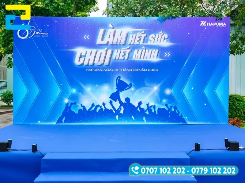 Background công ty tông màu xanh dương chủ đạo cùng hiệu ứng tia sáng lan tỏa tạo nguồn năng lượng tích cực