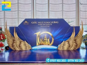 Bố cục thiết kết backdrop, background công ty cần được sắp xếp hợp lý