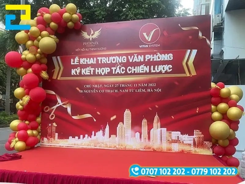 Màu sắc trên background, backdrop công ty phù hợp với màu sắc thương hiệu