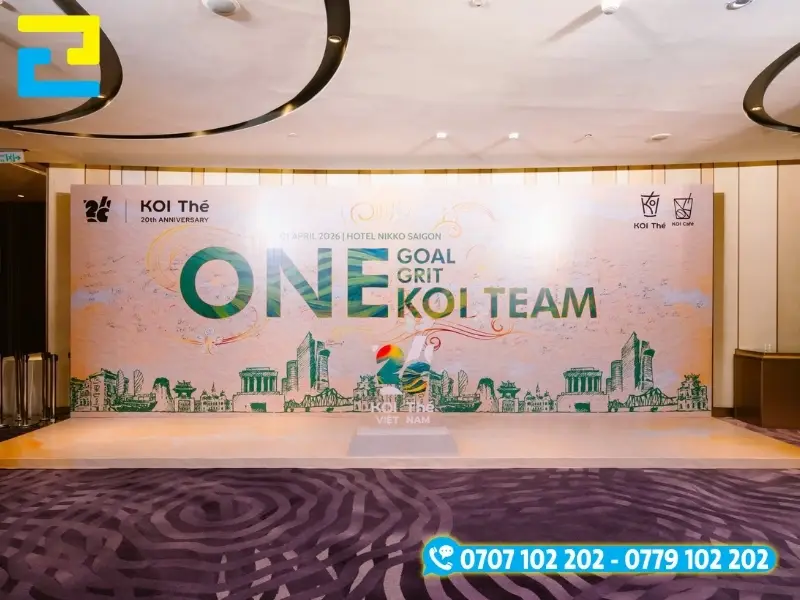 Background khổ lớn in trên bạt căng khung thẩm mỹ, màu sắc trang nhã