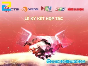 Phông nền Background Lễ ký kết hợp tác tông màu đỏ cam rực rỡ