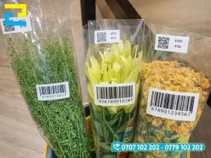 Decal nhựa sữa in mã vạch dán hoa tươi Đà Lạt, bám dính tốt, chống nước tuyệt đối