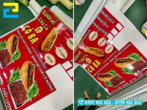 Decal in ảnh menu đồ ăn sắc nét, nổi bật