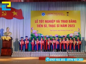 Phông nền, backdrop, background lễ tốt nghiệp để chụp ảnh kỹ niệm cho buổi lễ
