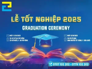 Thiết kế backdrop, background lễ tốt nghiệp có cỡ chữ lớn, dễ đọc