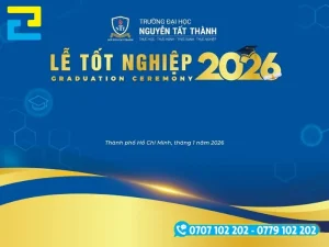 Background lễ tốt nghiệp tông vàng - xanh bắt mắt, chuyên nghiệp