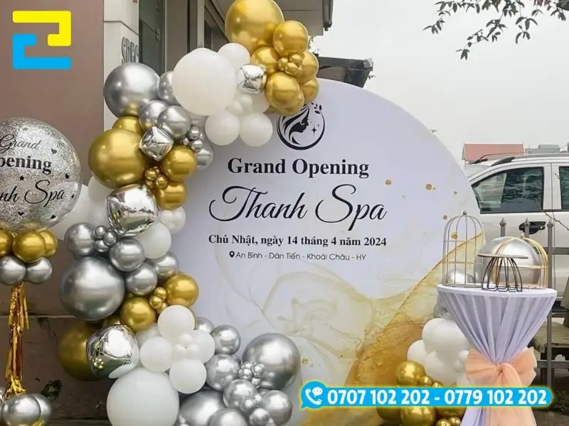 ịa điểm đặt background khai trương còn là vị trí giúp cho những người tham dự sự kiện chụp ảnh để lưu giữ lại kỷ niệm