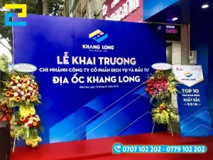 Để nhận báo giá in backdrop khai trương, quý khách vui lòng liên hệ qua số Hotline: 0779.102.202 của Công Ty
