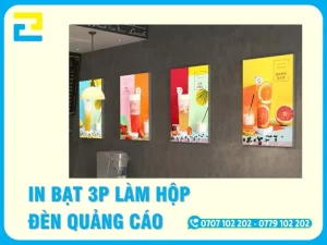In Bạt 3P Làm Hộp Đèn Quảng Cáo TPHCM – Xuyên Sáng Chuẩn Màu | In Ấn 2H