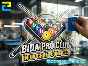 Đội ngũ kỹ thuật tại In Ấn 2H hỗ trợ thiết kế theo yêu cầu, giao hàng tận nơi tới CLB bida