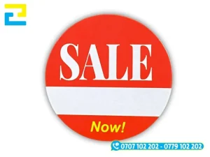 Tem nhãn sale thường được cắt bế dạng hình tròn với đa dạng kích thước