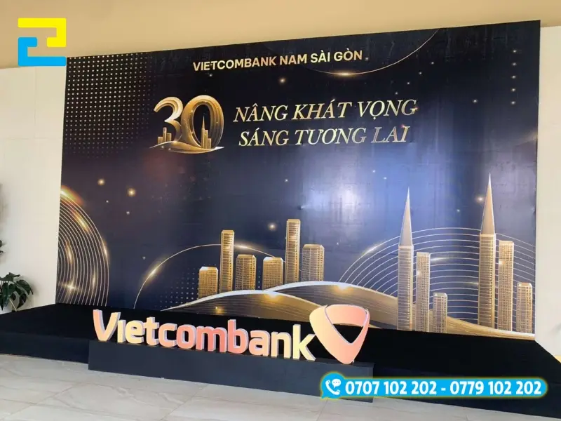 Backdrop kỷ niệm 20 năm thành lập ngân hàng