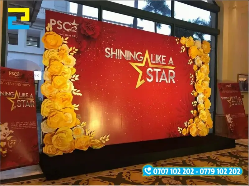 Backdrop PP cán formex cực kỳ cứng cáp, thẩm mỹ