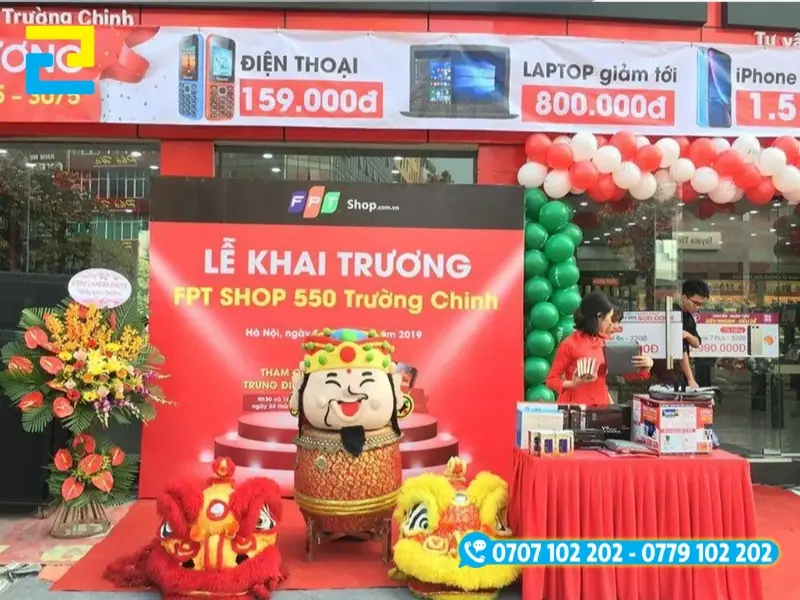 Backdrop nhỏ gọn cho lễ khai trương cửa hàng