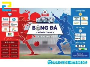 Mẫu 6: Phông nền bóng đá giải vô địch bóng đá IT miền Bắc lần thứ 3