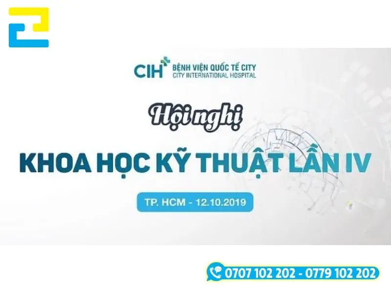 Mẫu 13: Phông nền có tên của hội nghị được tô màu xanh nổi bật trên nền trắng, được thiết kế đầy đủ những thông tin như: Tên đơn vị tổ chức, ngày tháng tổ chức,…