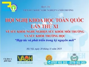 Mẫu 19: Phông nền được thiết kế đầy đủ những thông tin như: Tên hội nghị, logo của đơn vị tổ chức,… backdrop có tông màu xanh nhạt chủ đạo