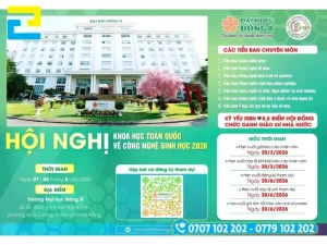 Mẫu 4: Phông nền có kiểu chữ đơn giản, tên của hội nghị được thiết kế với kích thước lớn, background có tông màu xanh dương chủ đạo đẹp mắt