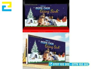 Ấn phẩm in phông nền Noel giúp cho những người tham gia có thể nắm bắt được những thông tin của chương trình, sự kiện