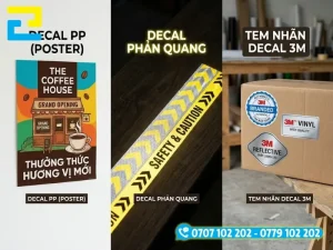 Decal PP, phản quang và 3M cao cấp, bền bỉ, cho mọi nhu cầu quảng cáo, xe tải và nhà xưởng tại Bắc Giang.