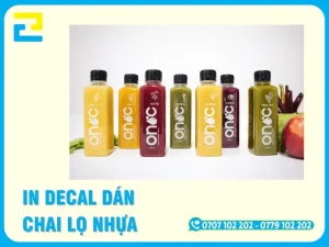 In Decal Dán Chai Nhựa, Ly Nhựa Lấy Nhanh, Kháng Nước 100%