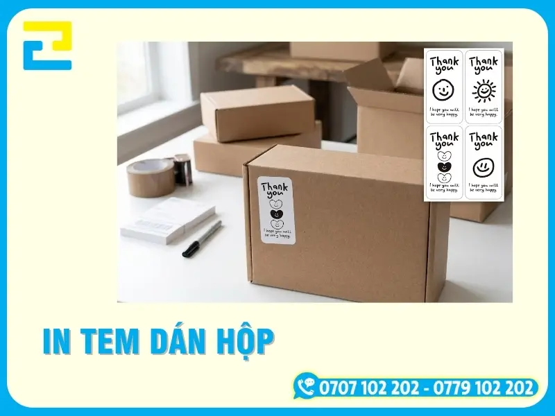 In Tem Dán Hộp Giấy, Hộp Nhựa Chống Trầy, Theo Yêu Cầu