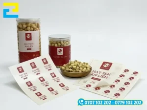 Chất liệu decal in tem hạt sen sấy hình ảnh in sắc nét,chống trầy, chống nước tốt