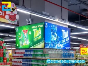 Hình ảnh in vải bạt 3P ứng dụng làm hộp đèn quảng cáo không viền, ánh sáng tỏa ra đồng đều, thu hút và nổi bật