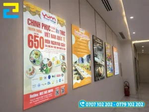 Mẫu hình ảnh quảng cáo in vải 3P dễ dàng thay đổi nội dung quảng cáo, màu sắc hiển thị sắc nét