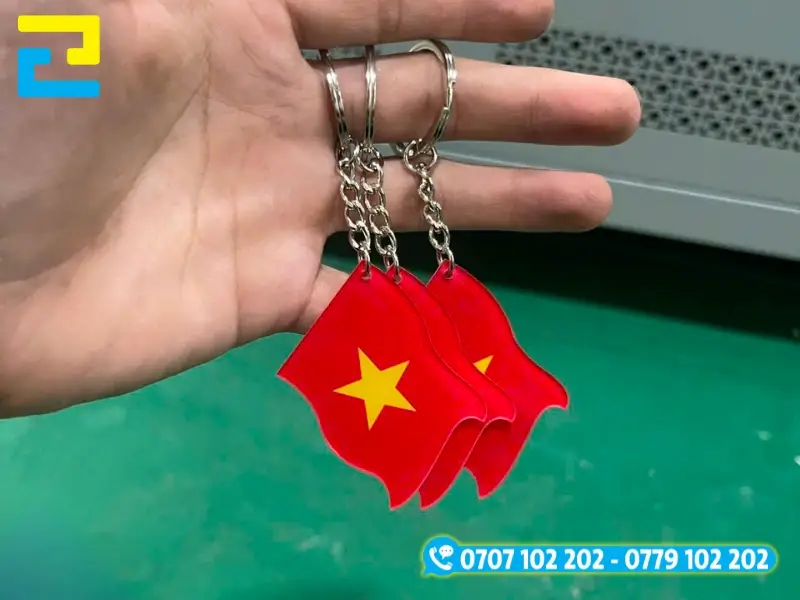 Móc khoá được cắt tạo hình linh hoạt theo yêu cầu