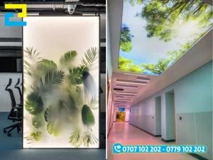 Với ưu điểm xuyên sáng dịu nhẹ vải 3P in UV cho hộp đèn có thể ứng dụng làm tranh điện và trang trí nội thất hiện đại