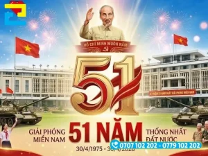 Backdrop lễ kỷ niệm 51 năm giải phóng miền nam