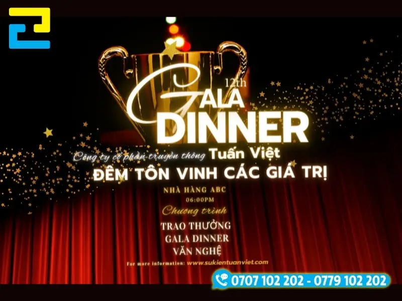 Backdrop tiệc gala dinner