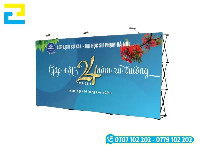 Backdrop gặp mặt 24 năm ra trường của khoa Lịch sự K41 - Trường Đại học Sư phạm Hà Nội.