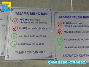 Bảng ghi chú, lưu ý bằng inox