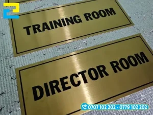 In inox trên UV làm bảng tên các phòng ban công ty