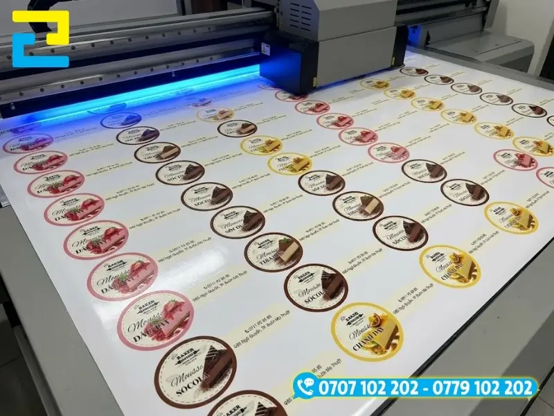 In Ấn 2H in tem nhãn sắc nét, decal bền màu, chống trầy với giá rẻ