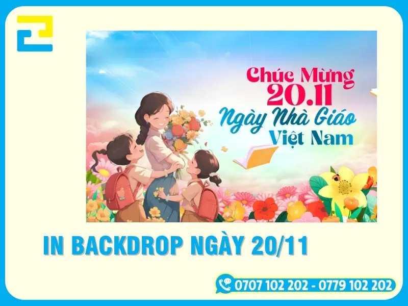 Chuyên In Backdrop Ngày 20/11 Rẻ Đẹp, Sắc Nét, Lấy Ngay